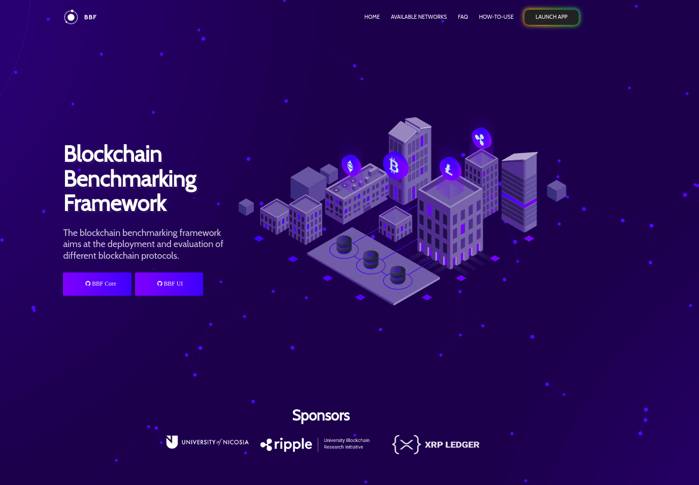 Blockchain Benchmarking Framework landing page