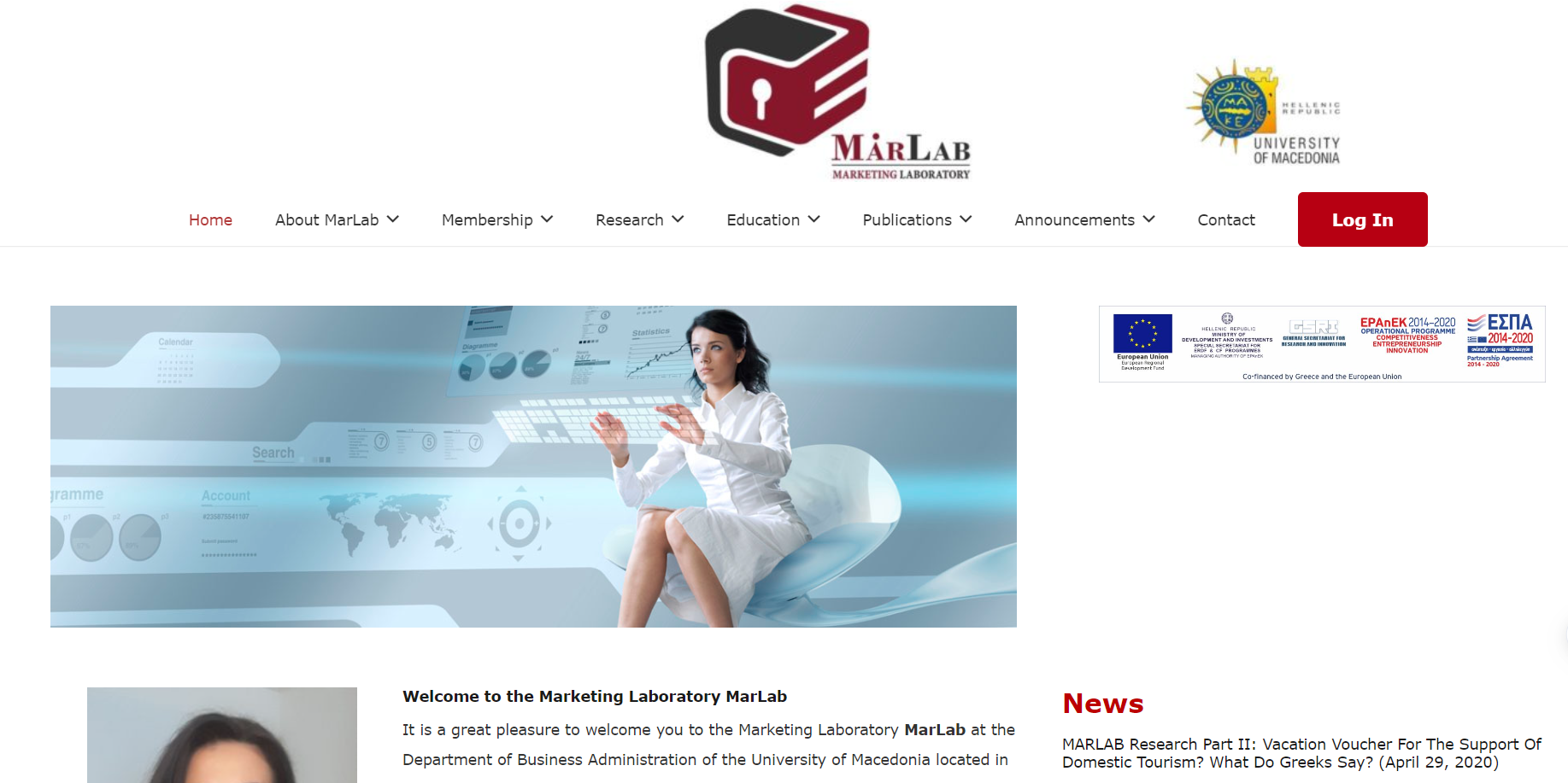 MarLab, the University of Macedonia Marketing Laboratory website